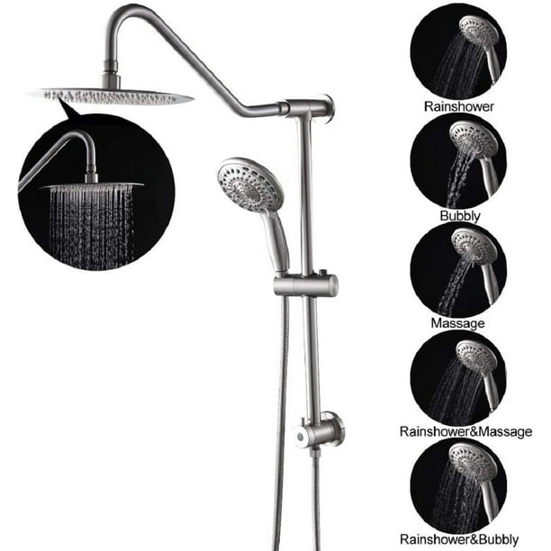 Adjustable Shower Head 5 Function Bathroom Hand Held With Hose Oil Rubbed bronze